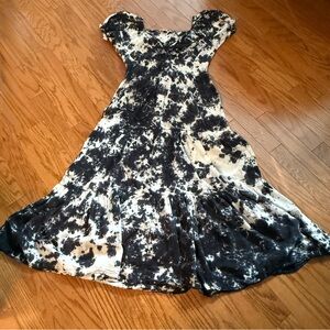 Earthbound TradingCo- 100% Cotton Tie Dye Black and White Maxi Dress- Size Large